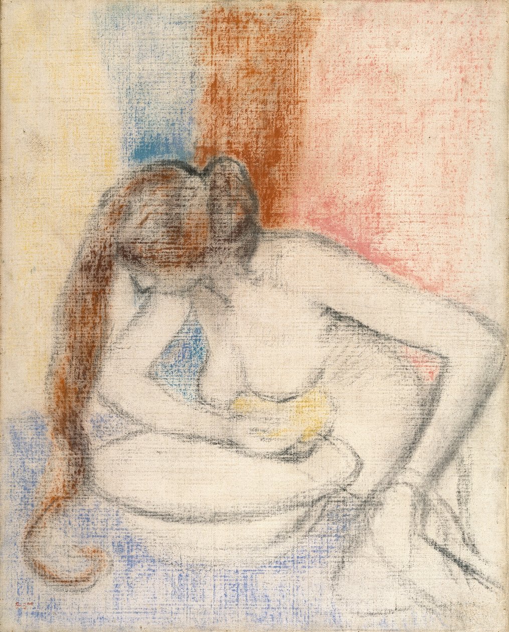 Frau beim Baden, ca. 1897 von Edgar Degas