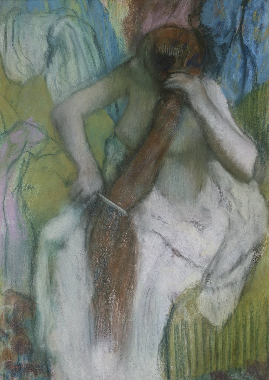 Frau kämmt ihr Haar von Edgar Degas