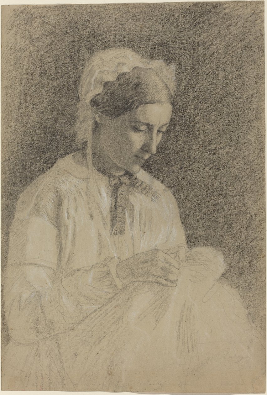 Frau beim Sticken von Edgar Degas