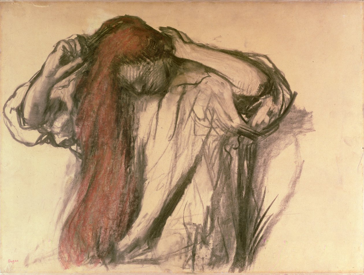 Frau kämmt ihr Haar von Edgar Degas