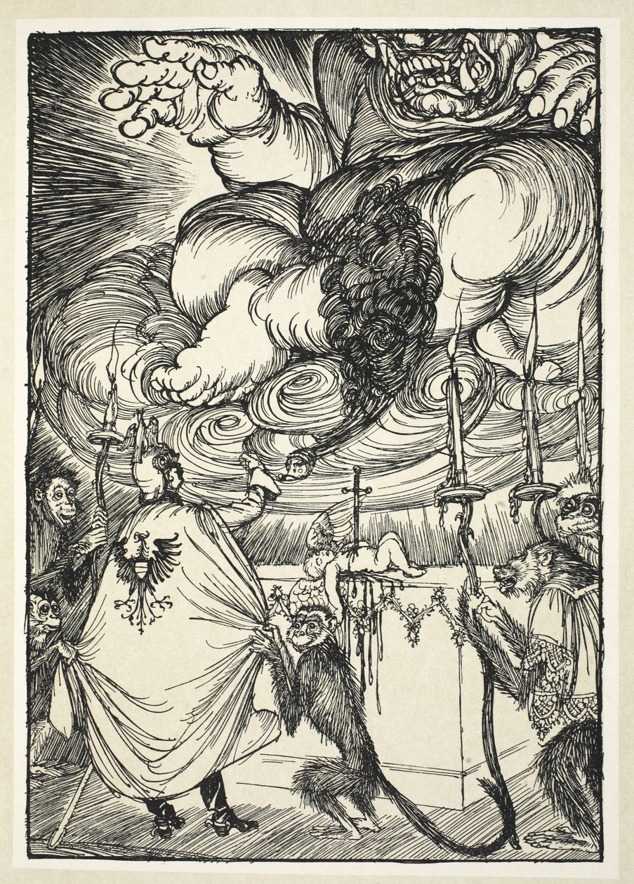 Die Schwarze Messe Nr. 2 (Der Zelebrant und der Zeremonienmeister), Illustration aus 