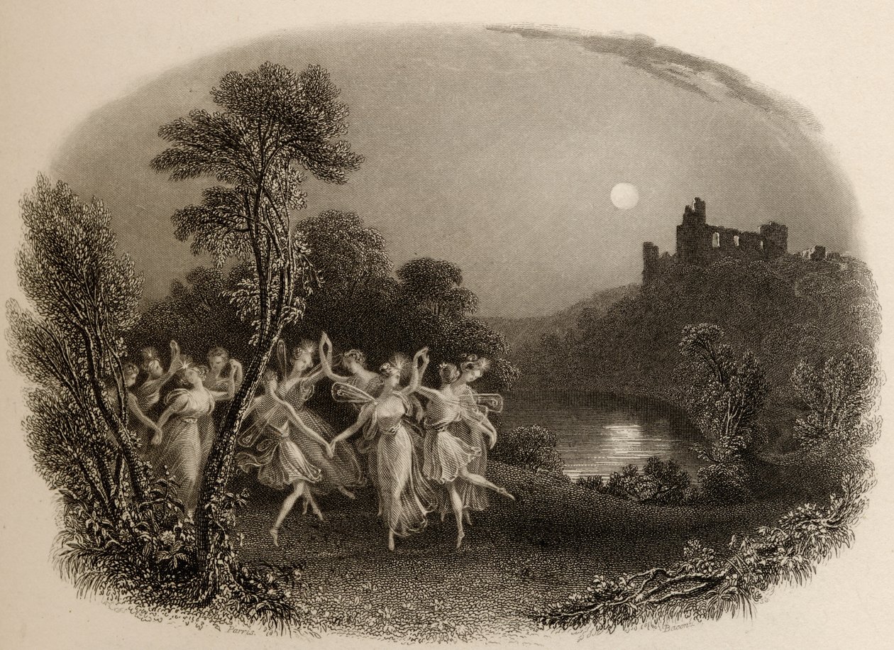 Der Tanz der Feen, graviert von F.C. Lewis, Illustration aus 