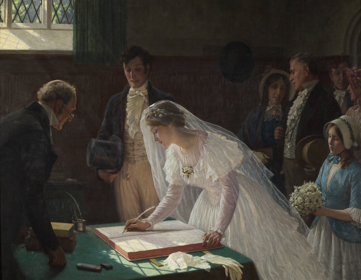 Unterzeichnung des Registers von Edmund Blair Leighton
