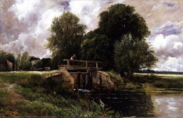 Durch eine Schleuse fahren von Edmund Morison Wimperis