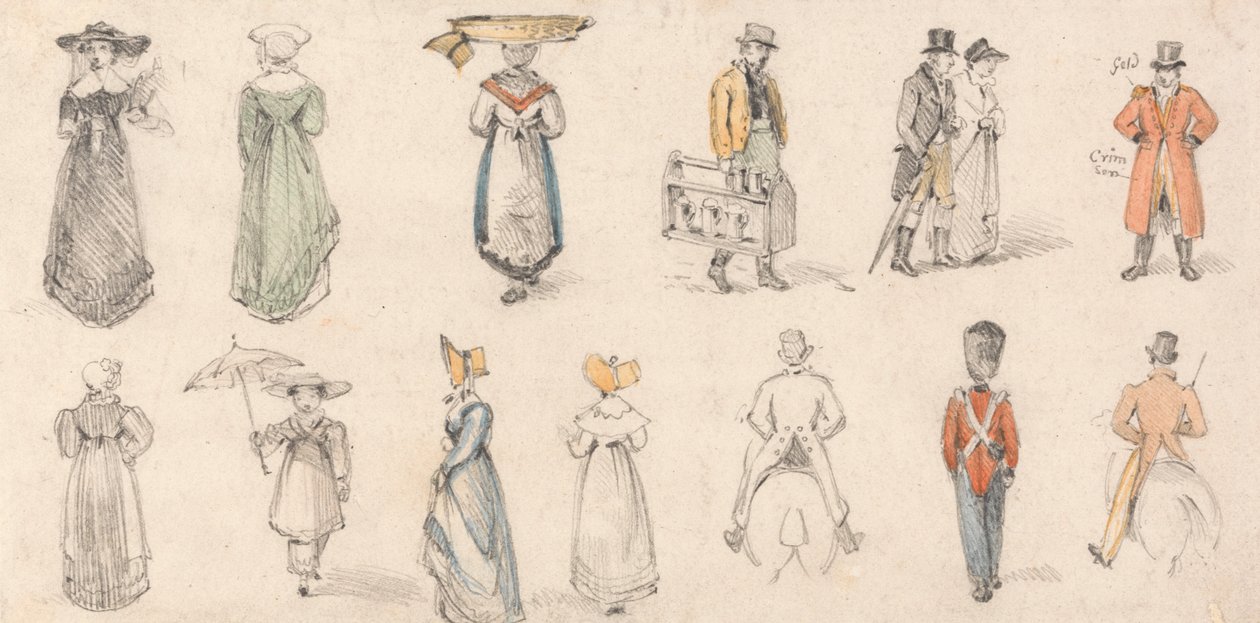 Studien von Figuren: Frauen, Handwerker usw. von Edmund Thomas Parris