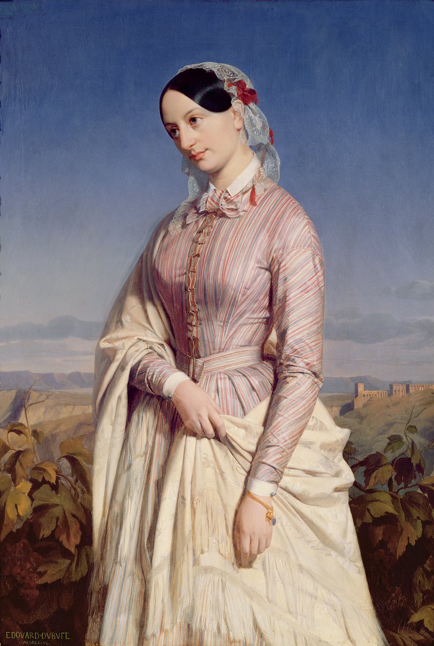 Porträt einer Frau, um 1846 von Edouard Louis Dubufe