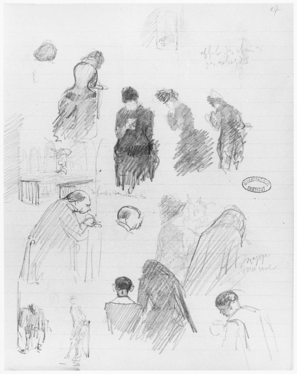Seite eines Skizzenbuchs, 1890-1940 von Edouard Vuillard