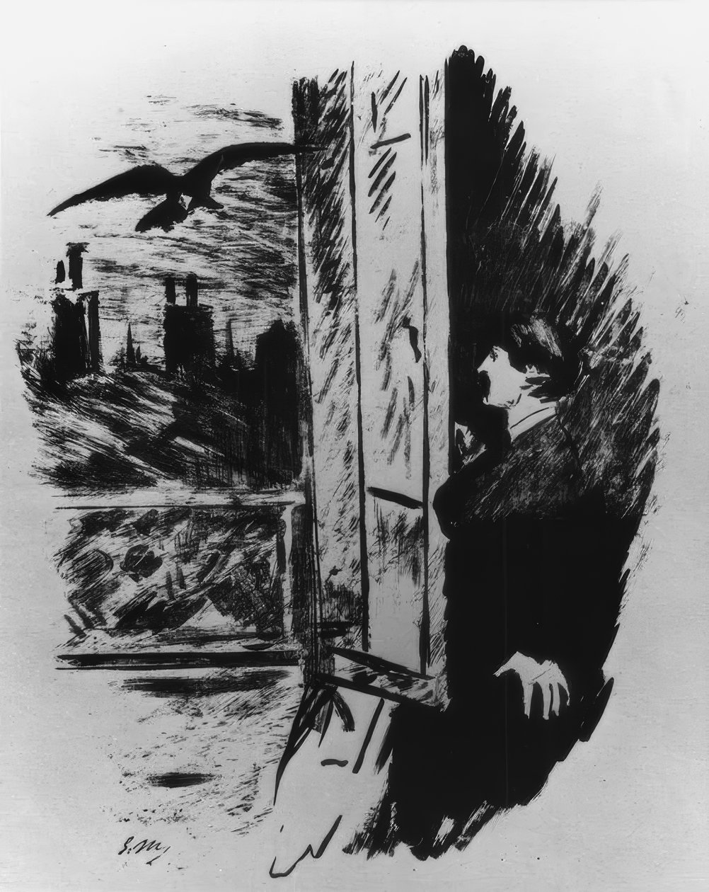 Auf war ich das Fenstergatter… von Édouard Manet