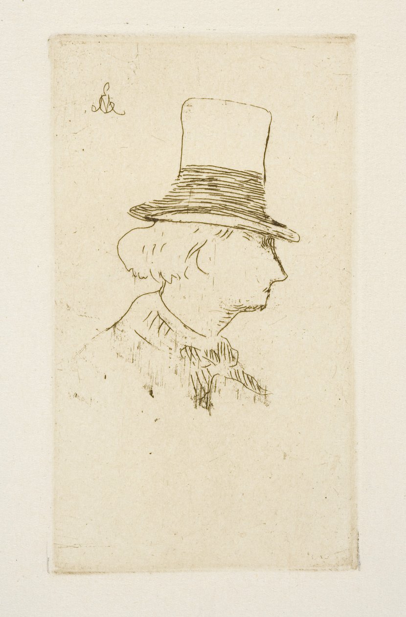 Baudelaire im Profil mit Hut, 1862 von Édouard Manet