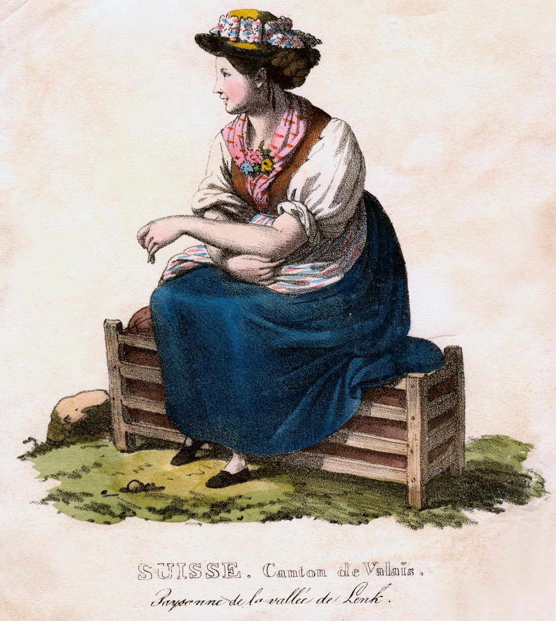 Schweizer Frau, um 1825 von Edouard Pingret