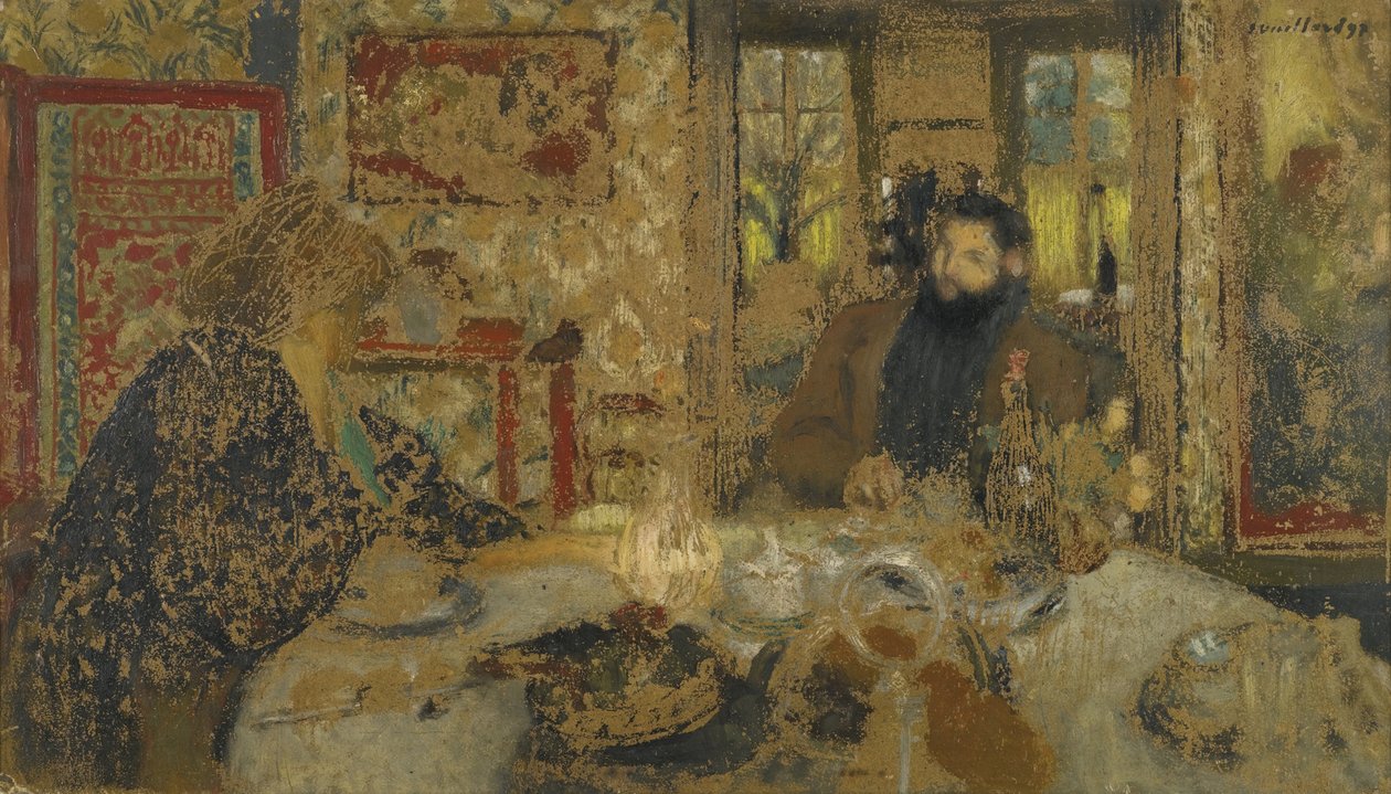 Mittagessen. Misia und Cipa in Villeneuve, 1897 von Edouard Vuillard