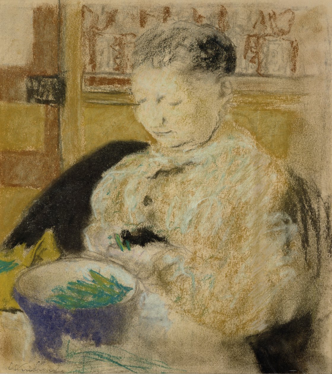 Madame Vuillard beim Erbsenpulen, 1905 von Edouard Vuillard
