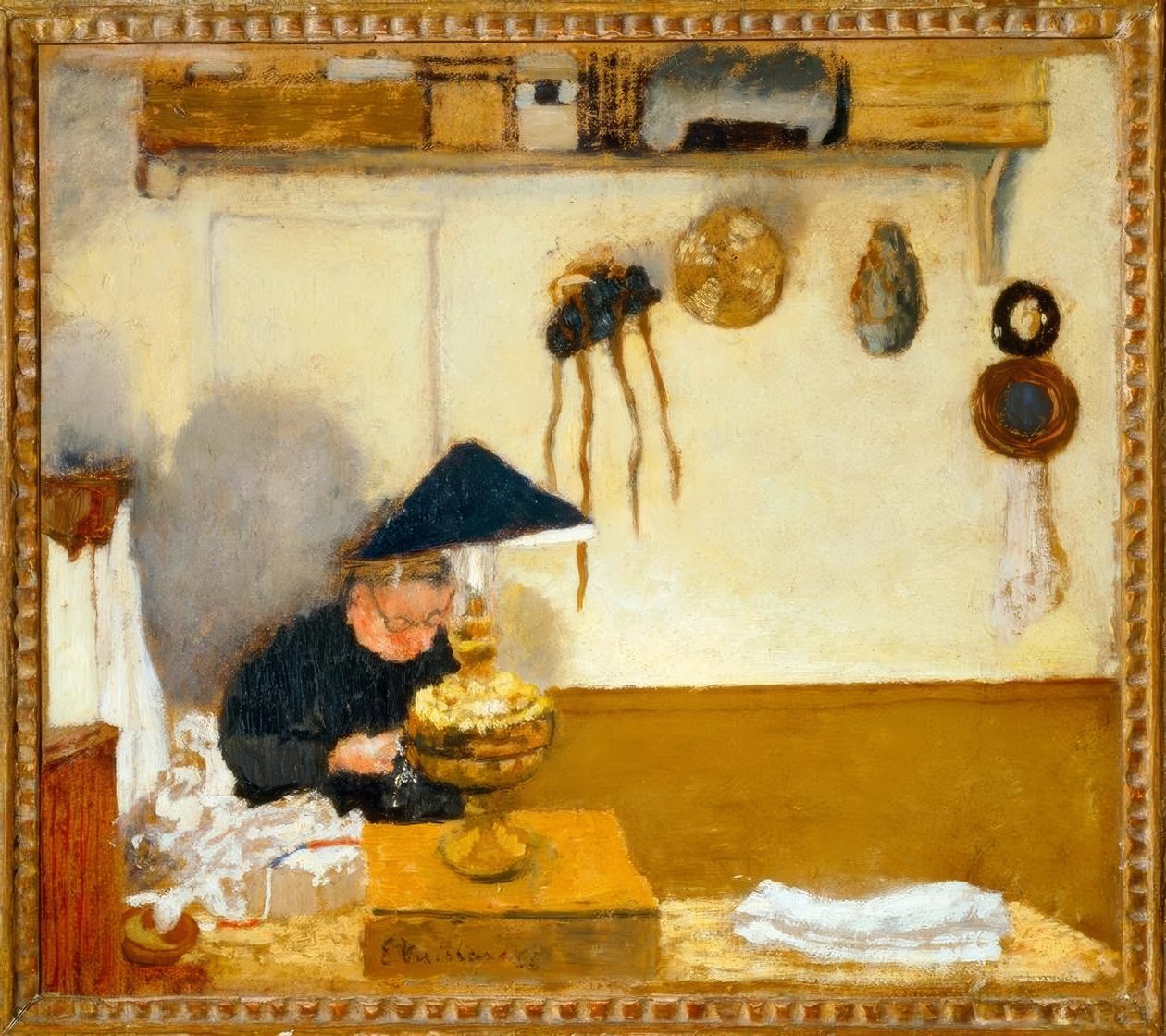 Madame Vuillard beim Nähen von Edouard Vuillard