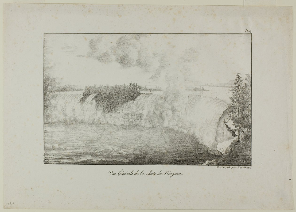 Ansicht der Niagarafälle von Edouard de Montule