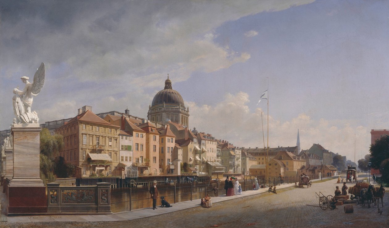 Ansicht der Rückfront der Häuser an der Schloßfreiheit von Eduard Gaertner