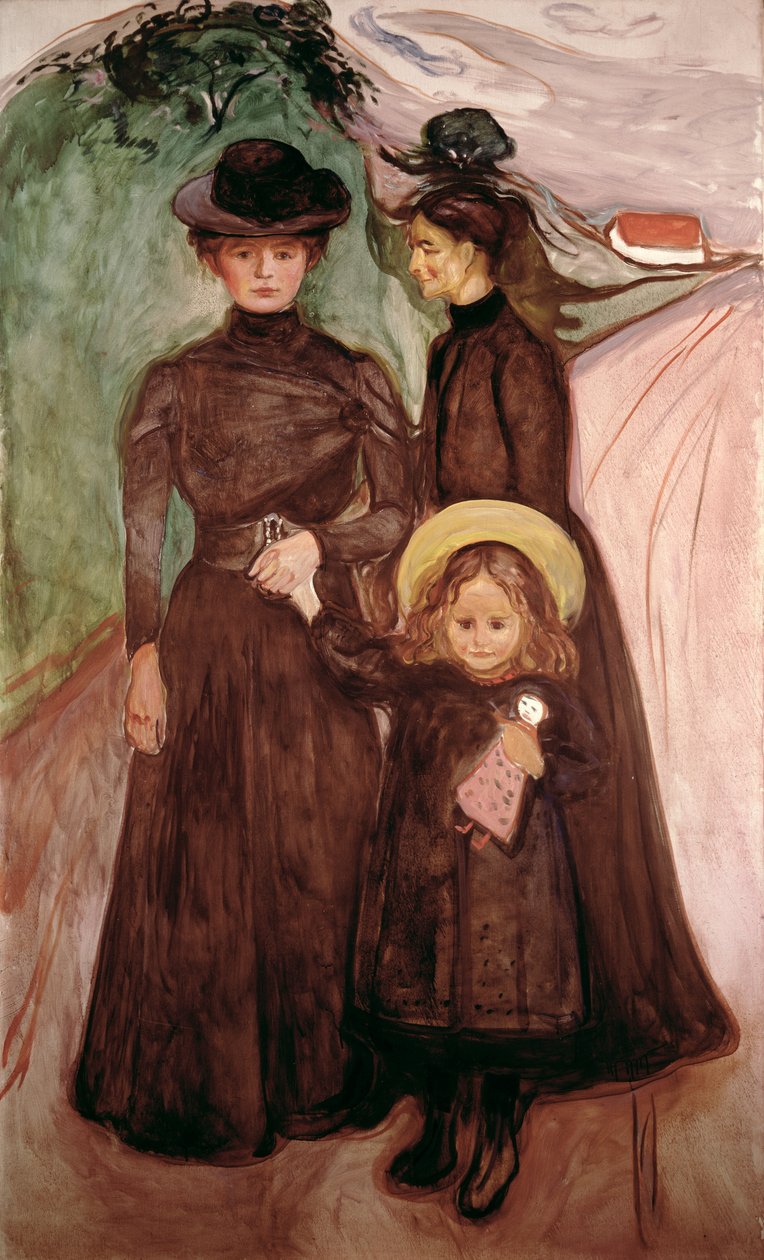 Die Familie auf der Straße, ca. 1903 von Edvard Munch