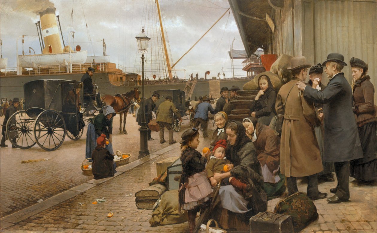 Auswanderer auf Larsens Platz von Edvard Petersen