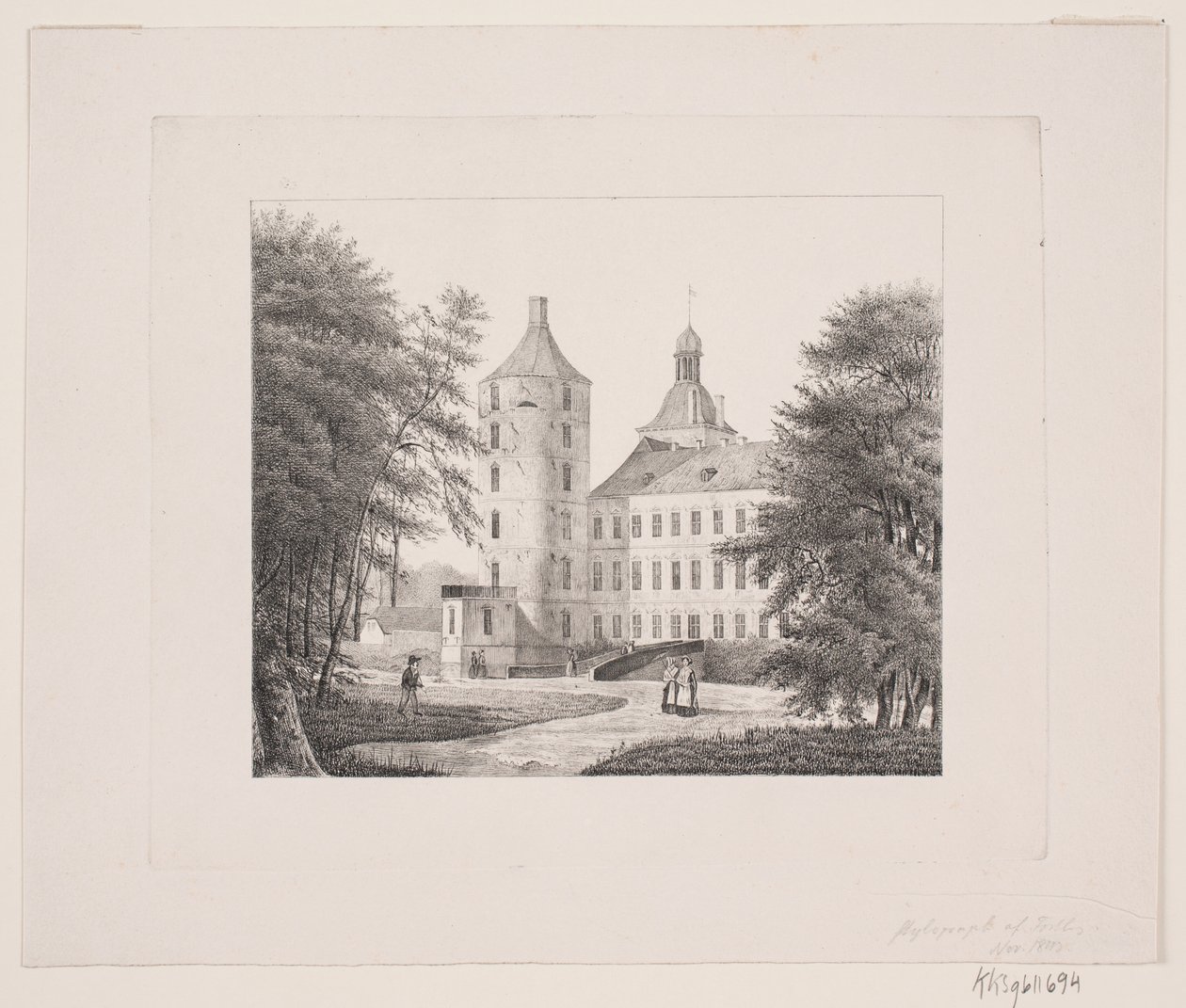 Vallø vom Garten aus gesehen von Edvard Fortling