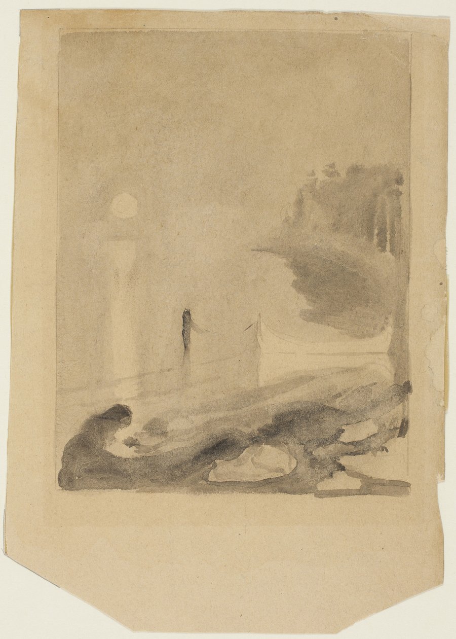 Ein Boot an einem Pier festgebunden von Edvard Munch