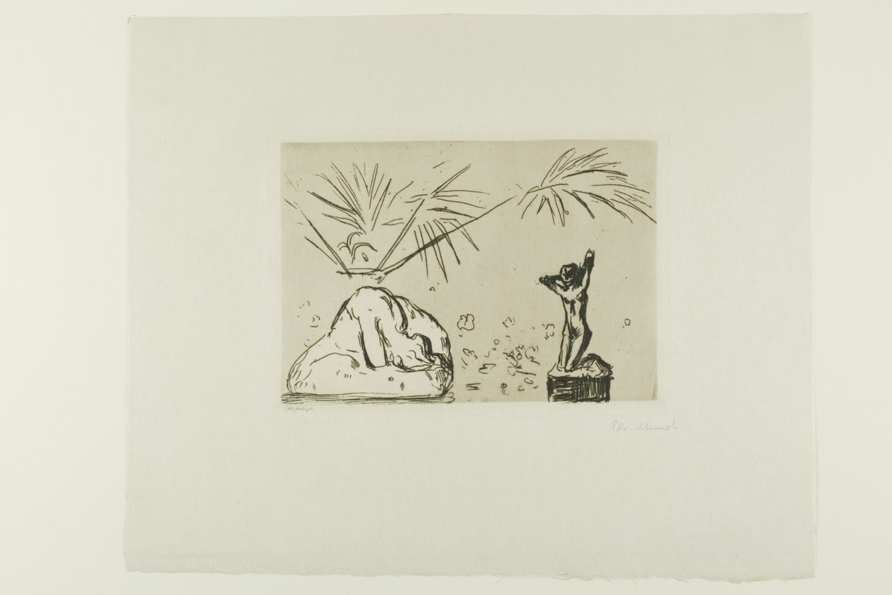 Innenraum mit Skulpturen von Edvard Munch