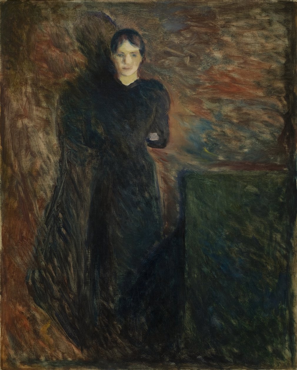 Dame in Schwarz (Olga Buhre) von Edvard Munch