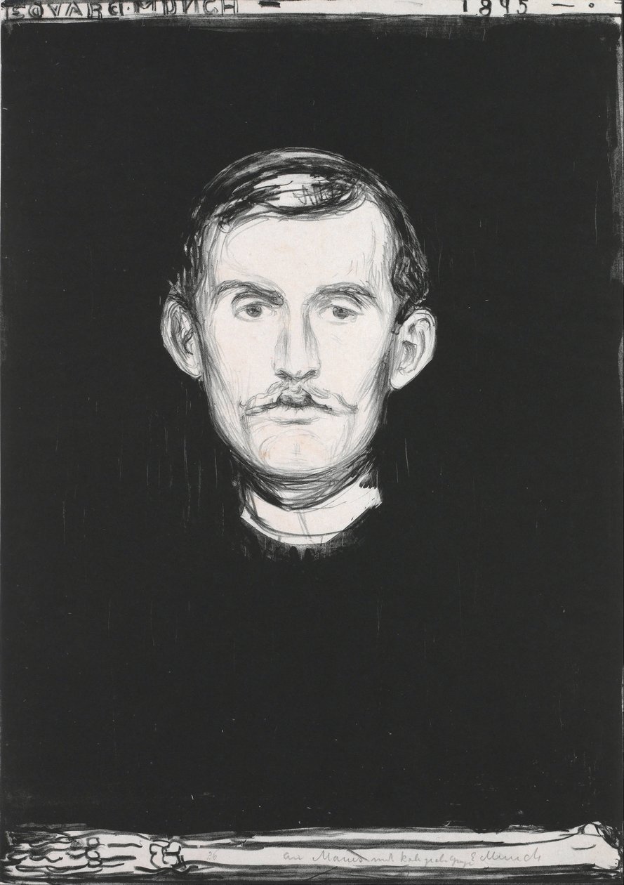 Selbstporträt mit Skelettarm von Edvard Munch