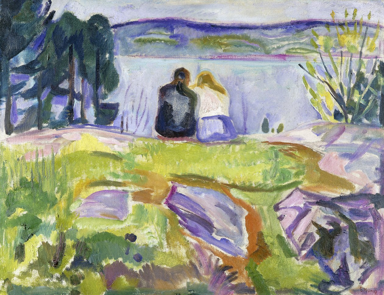Frühling (Liebende am Ufer) von Edvard Munch