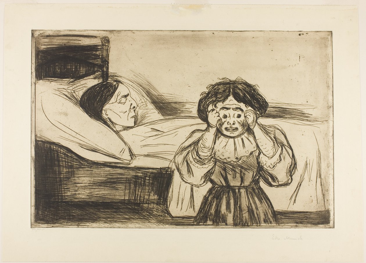 Die tote Mutter und ihr Kind von Edvard Munch