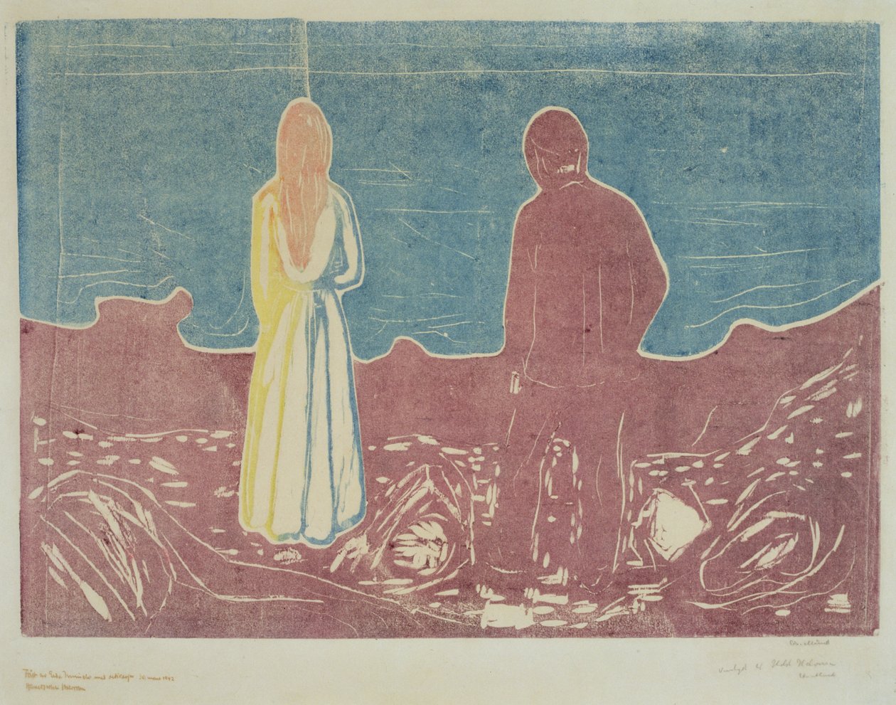 Zwei Menschen, 1899 (Die Einsamen) von Edvard Munch