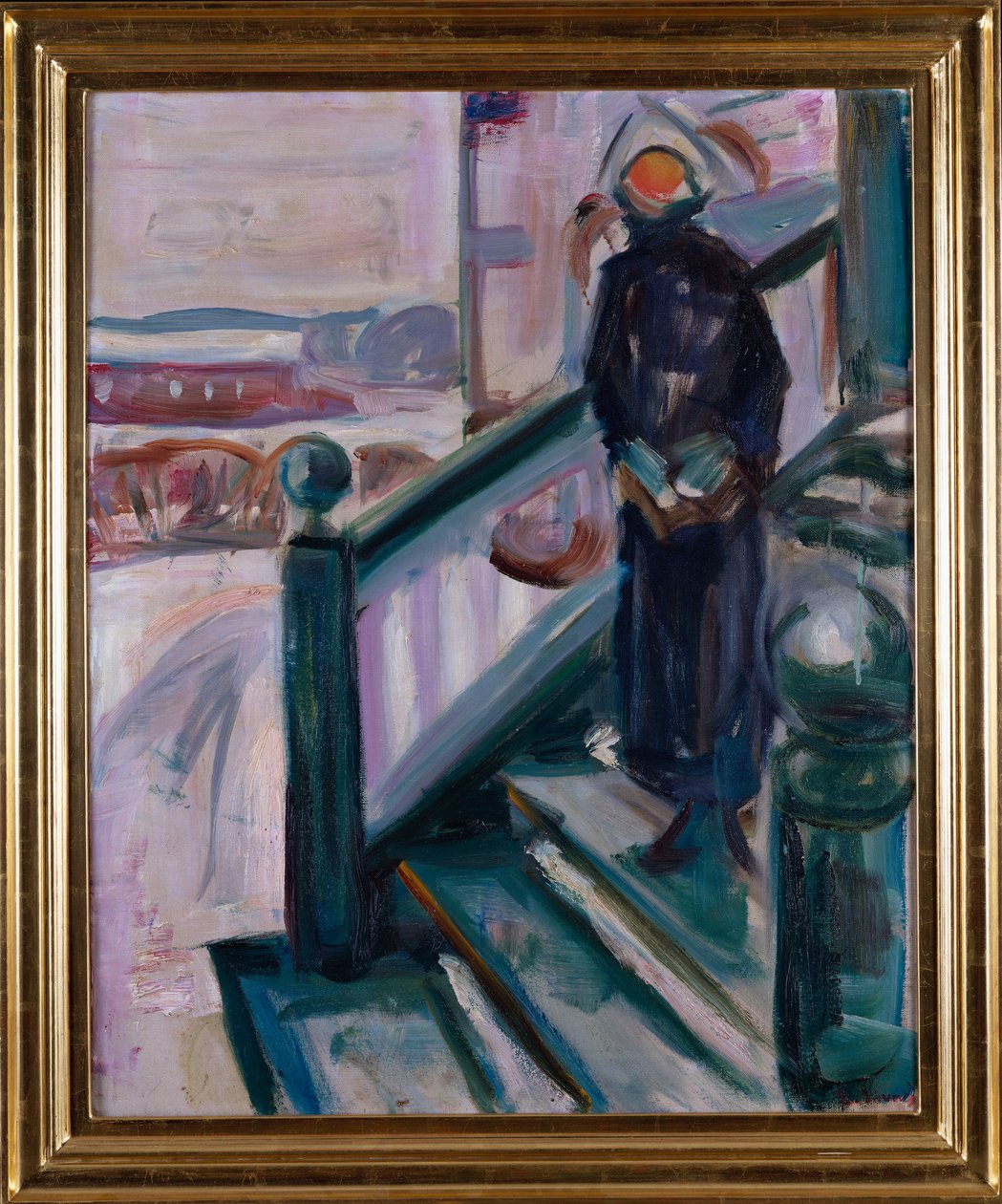 Frau auf der Veranda von Edvard Munch