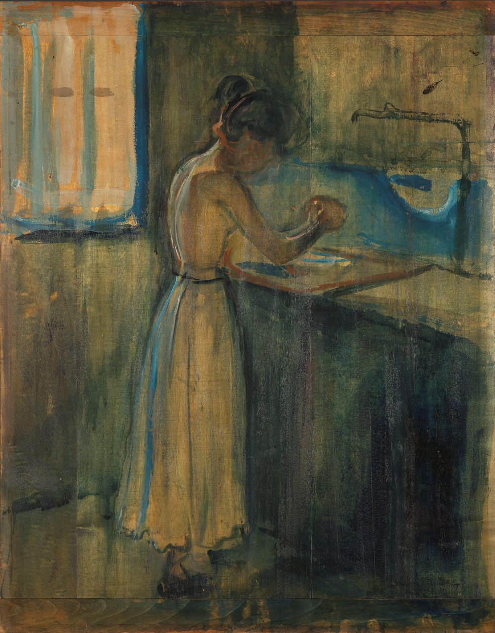 Junge Frau beim Waschen von Edvard Munch