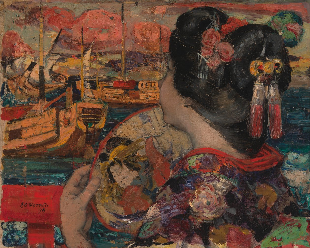 Der Balkon, Yokohama von Edward Atkinson Hornel