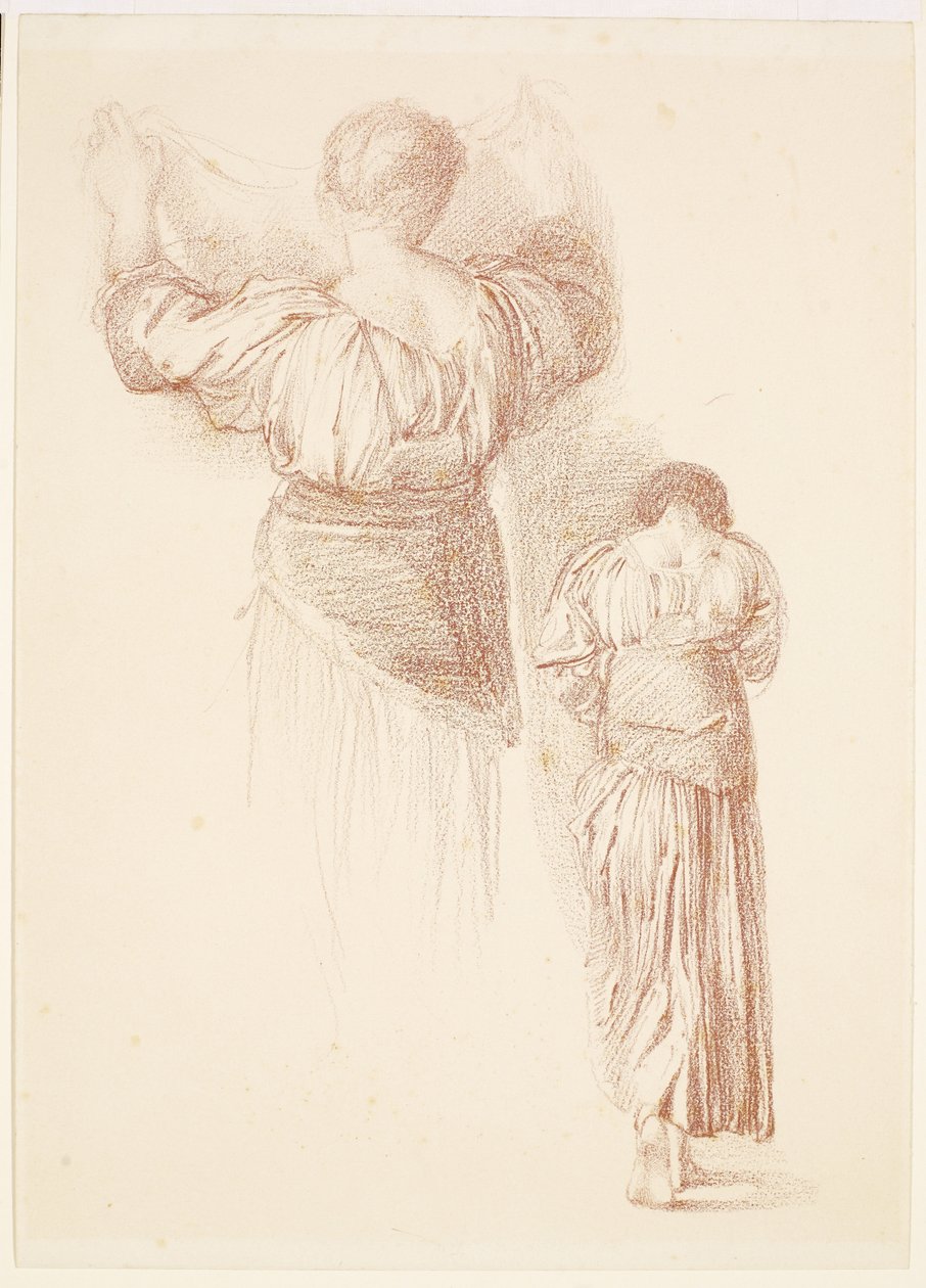 Studien von weiblichen Draperien, von hinten gesehen von Edward Burne Jones