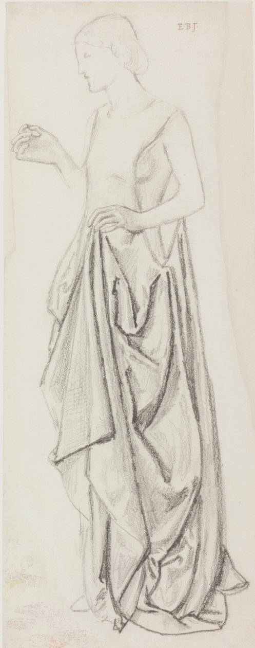 Weibliche Figur (Tinte und Bleistift auf Papier) von Edward Burne Jones