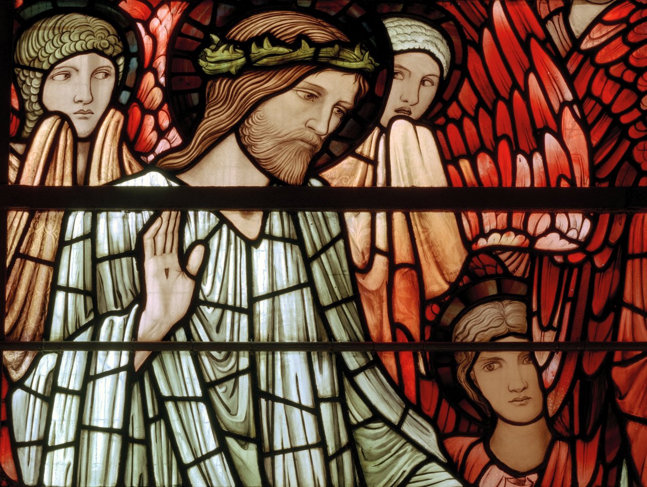 Das Jüngste Gericht Fenster, Christus in Majestät (Detail) von Edward Burne Jones