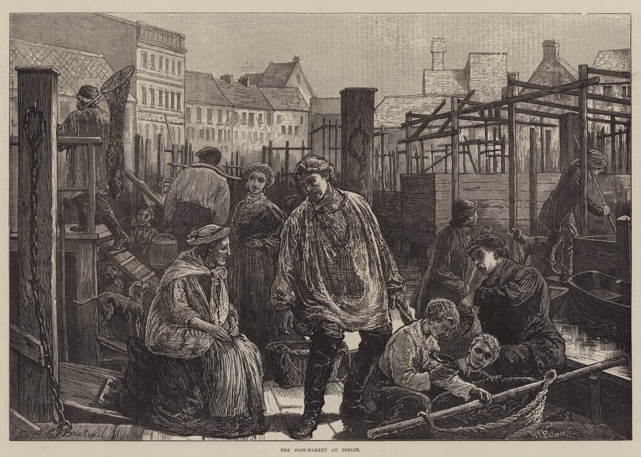 Der Fischmarkt in Berlin von Edward Frederick Brewtnall