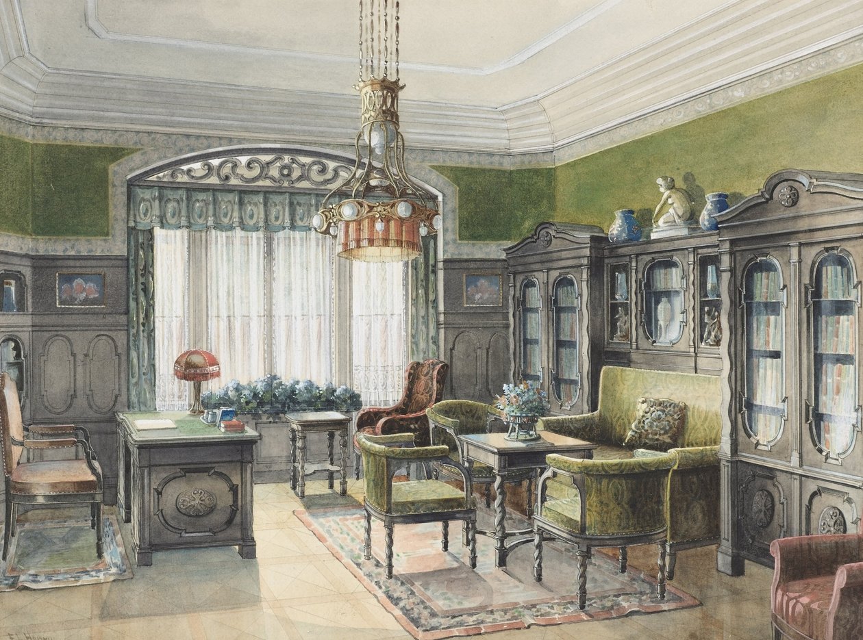 Bibliotheksinterieur von Edward Lamson Henry