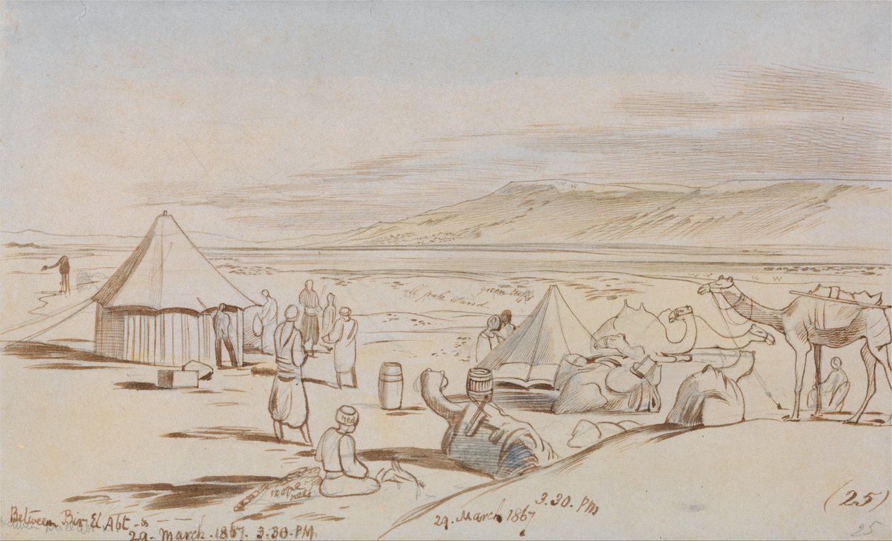 Zwischen Bir El Abt von Edward Lear