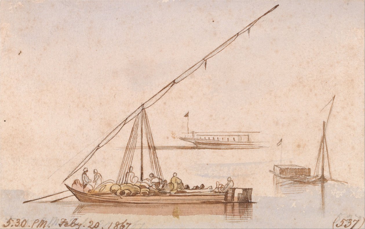 Boote auf dem Nil von Edward Lear