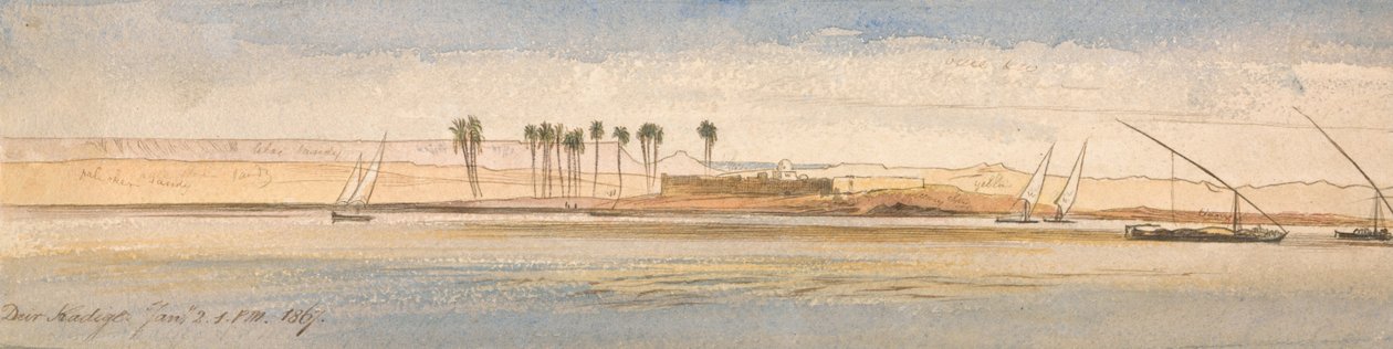 Deir Kadige, 2. Januar 1867, 13:00 Uhr von Edward Lear