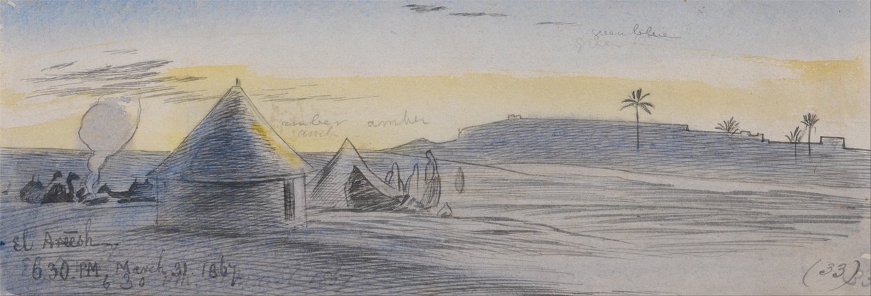 El Areesh, 18:30 Uhr, 31. März 1867 (33) von Edward Lear