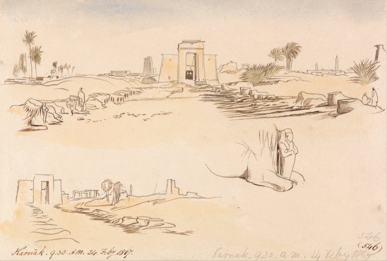 Karnak, 09:30 Uhr, 24. Februar 1867 von Edward Lear
