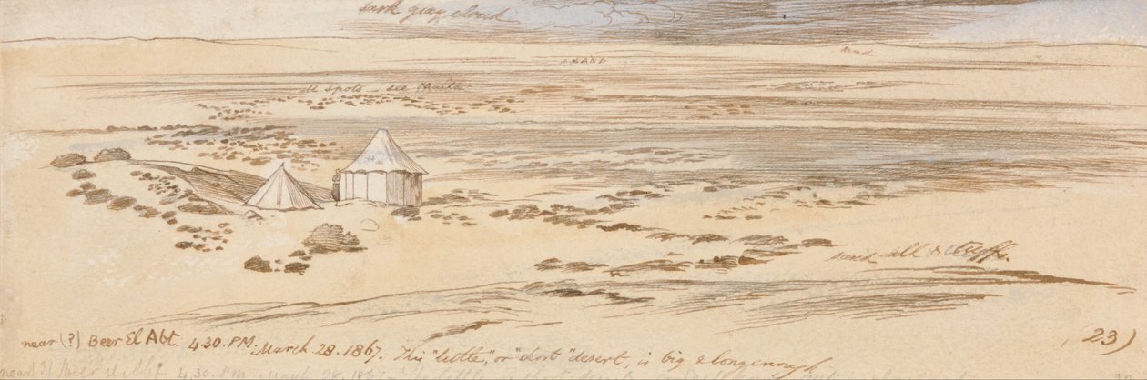 In der Nähe von Beer El Abt, 16:30 Uhr, 28. März 1867 (23) von Edward Lear