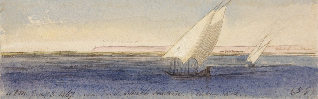 In der Nähe von Nesle Sheikh Hassan, Blick nach Süden von Edward Lear