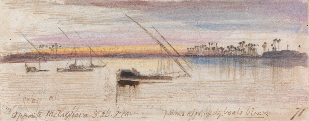 Gegenüber von Melaghara, 17:20 Uhr von Edward Lear