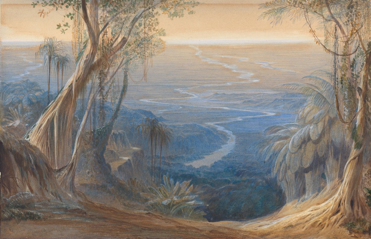 Ebenen von Bengalen, von oben Siligoree von Edward Lear