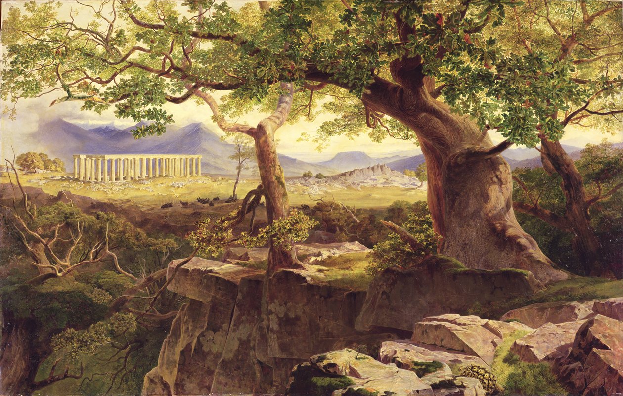Der Tempel des Apollo, Bassae, 1854-55 von Edward Lear