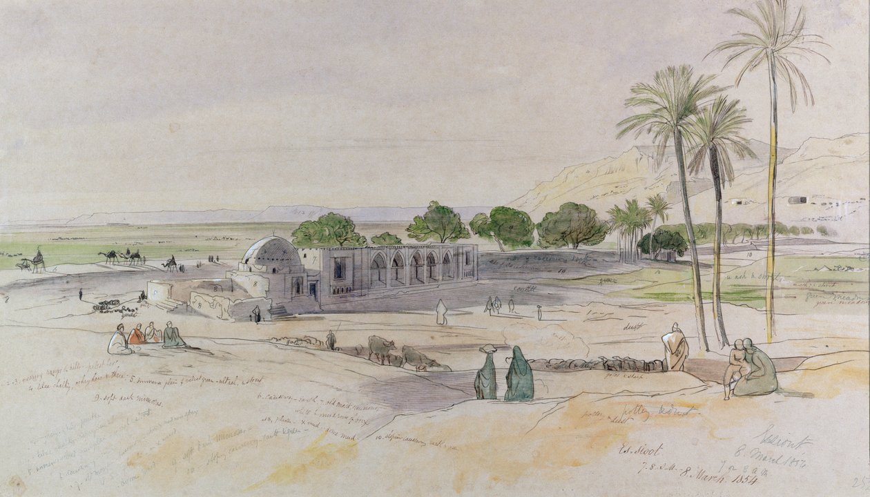 Das Wadi, Es-Sioot, Ägypten, 1854 von Edward Lear