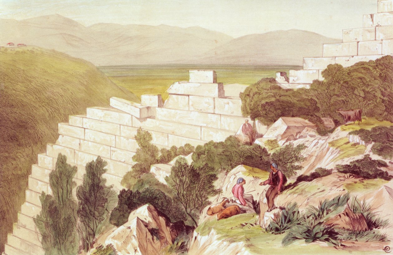 Mauern des antiken Samos, Cephalonia, 19. Jahrhundert von Edward Lear