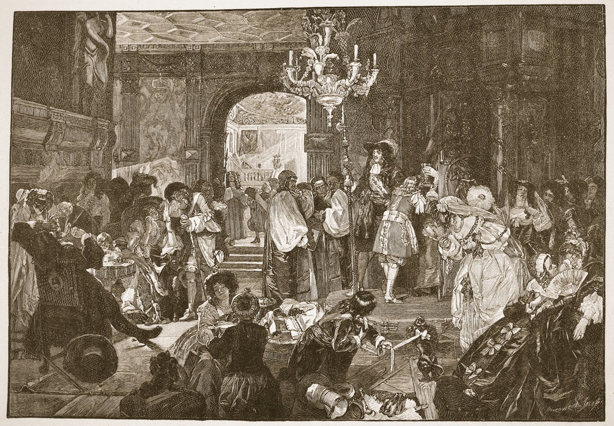 Das Vorzimmer, Whitehall, während der letzten Momente von Charles II., Illustration aus 